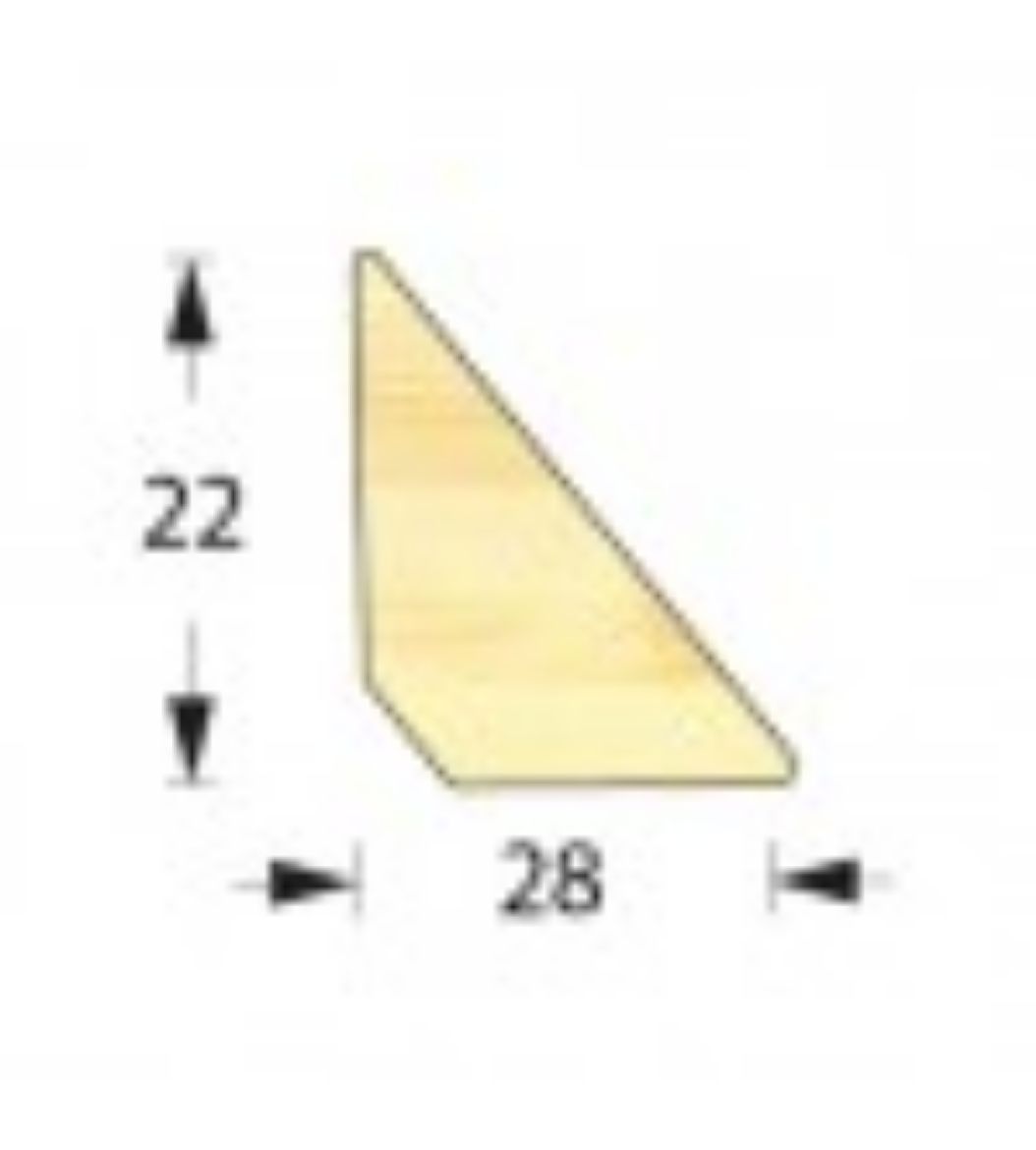 Billede af Træfejeliste eg 22x28mm